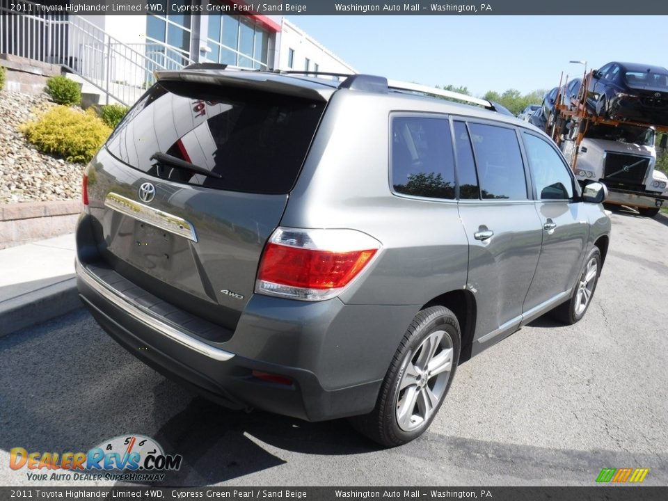 2011 Toyota Highlander Limited 4WD Cypress Green Pearl / Sand Beige Photo #16