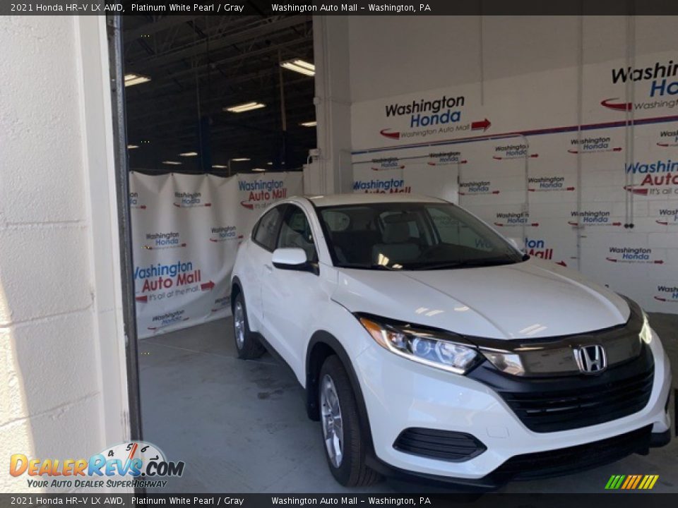 2021 Honda HR-V LX AWD Platinum White Pearl / Gray Photo #1