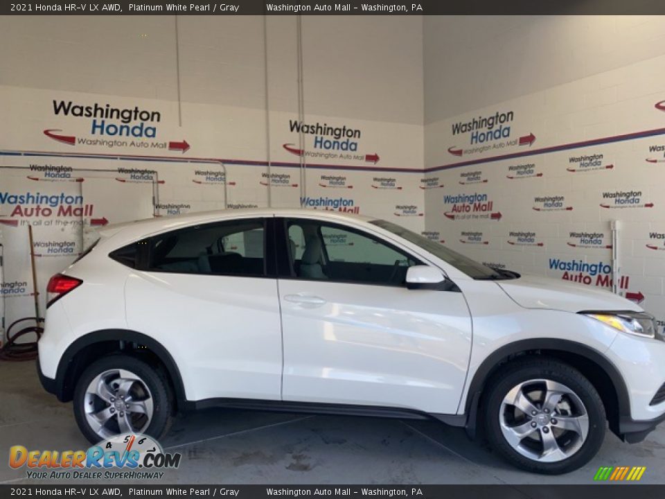 2021 Honda HR-V LX AWD Platinum White Pearl / Gray Photo #2