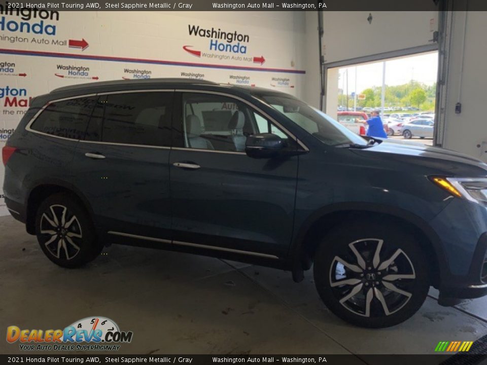 2021 Honda Pilot Touring AWD Steel Sapphire Metallic / Gray Photo #2