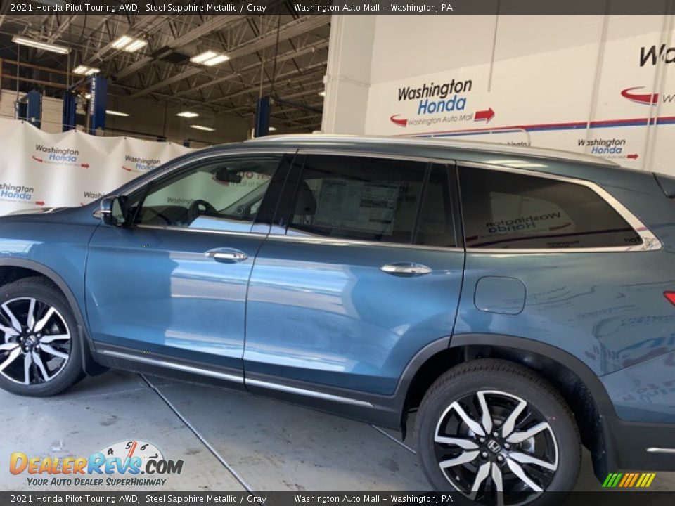 2021 Honda Pilot Touring AWD Steel Sapphire Metallic / Gray Photo #4