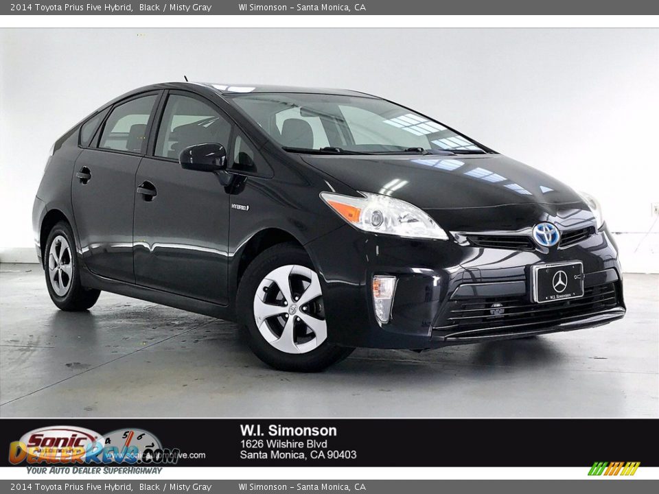 2014 Toyota Prius Five Hybrid Black / Misty Gray Photo #1