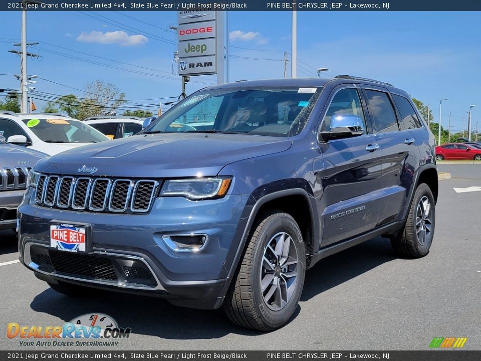 2021 Jeep Grand Cherokee Limited 4x4 Slate Blue Pearl / Light Frost Beige/Black Photo #1