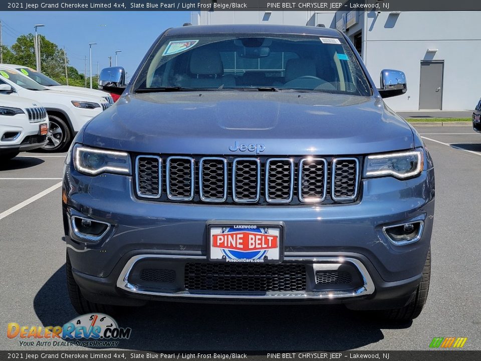 2021 Jeep Grand Cherokee Limited 4x4 Slate Blue Pearl / Light Frost Beige/Black Photo #3