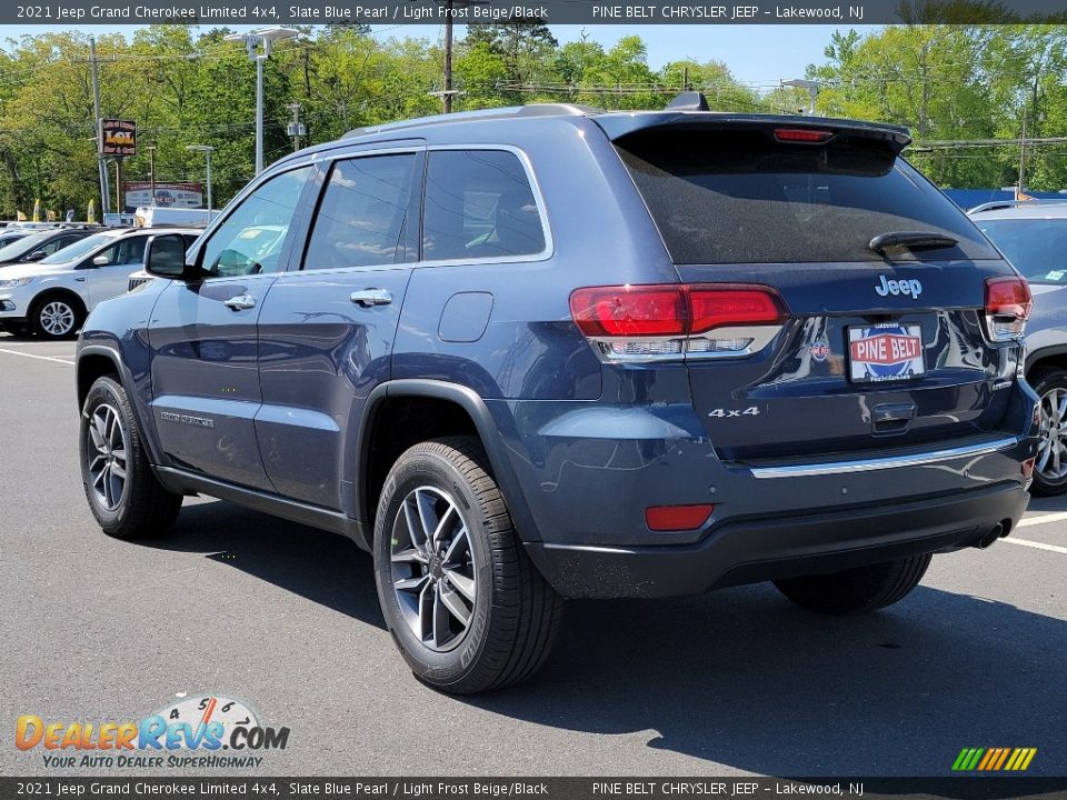 2021 Jeep Grand Cherokee Limited 4x4 Slate Blue Pearl / Light Frost Beige/Black Photo #6