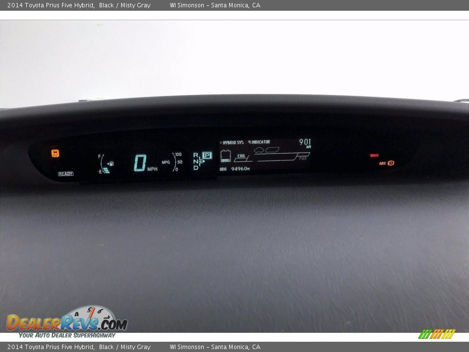 2014 Toyota Prius Five Hybrid Black / Misty Gray Photo #23