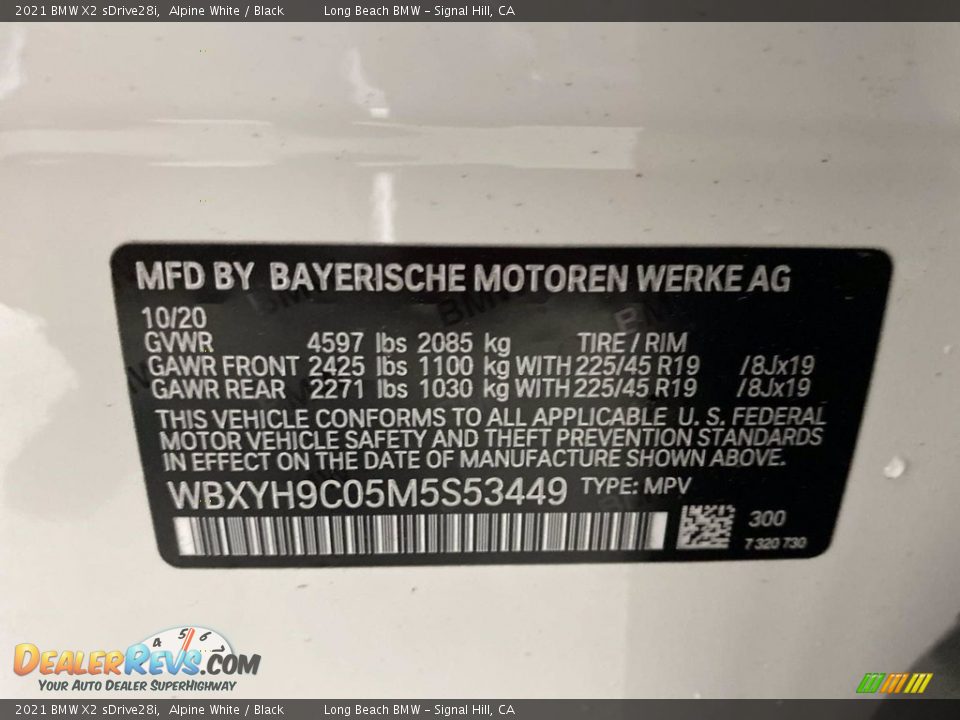 2021 BMW X2 sDrive28i Alpine White / Black Photo #26
