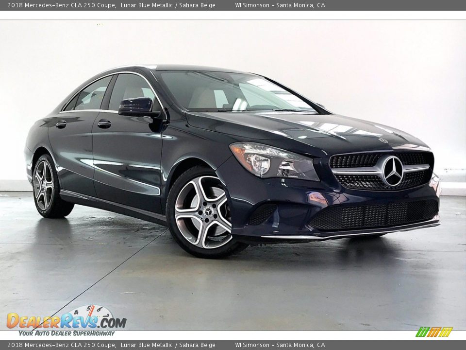 2018 Mercedes-Benz CLA 250 Coupe Lunar Blue Metallic / Sahara Beige Photo #34