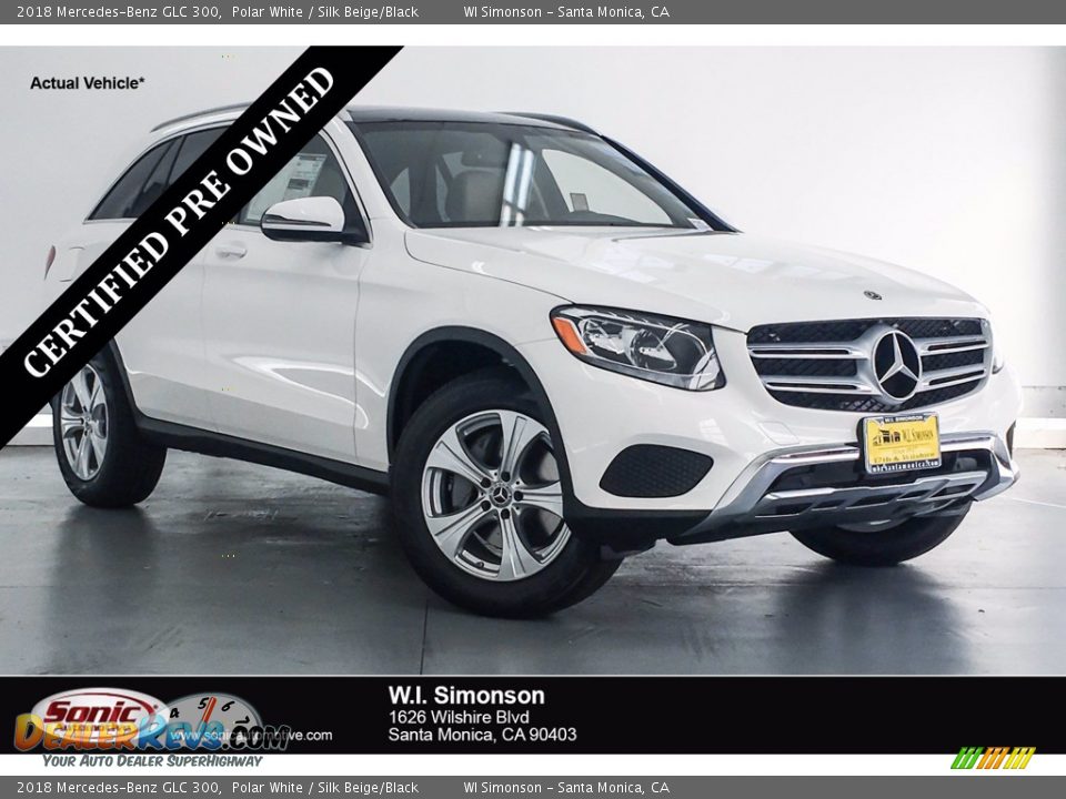 2018 Mercedes-Benz GLC 300 Polar White / Silk Beige/Black Photo #1