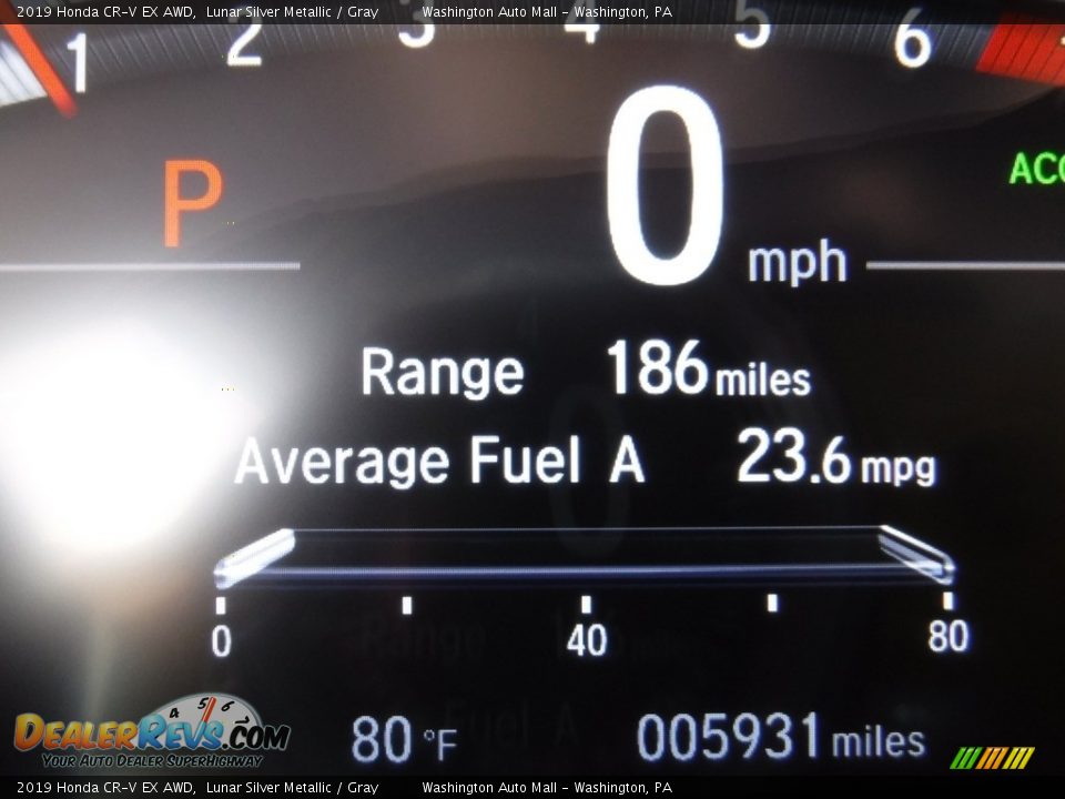 2019 Honda CR-V EX AWD Lunar Silver Metallic / Gray Photo #32
