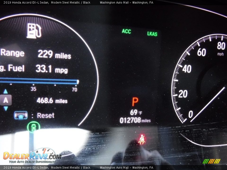 2019 Honda Accord EX-L Sedan Modern Steel Metallic / Black Photo #30