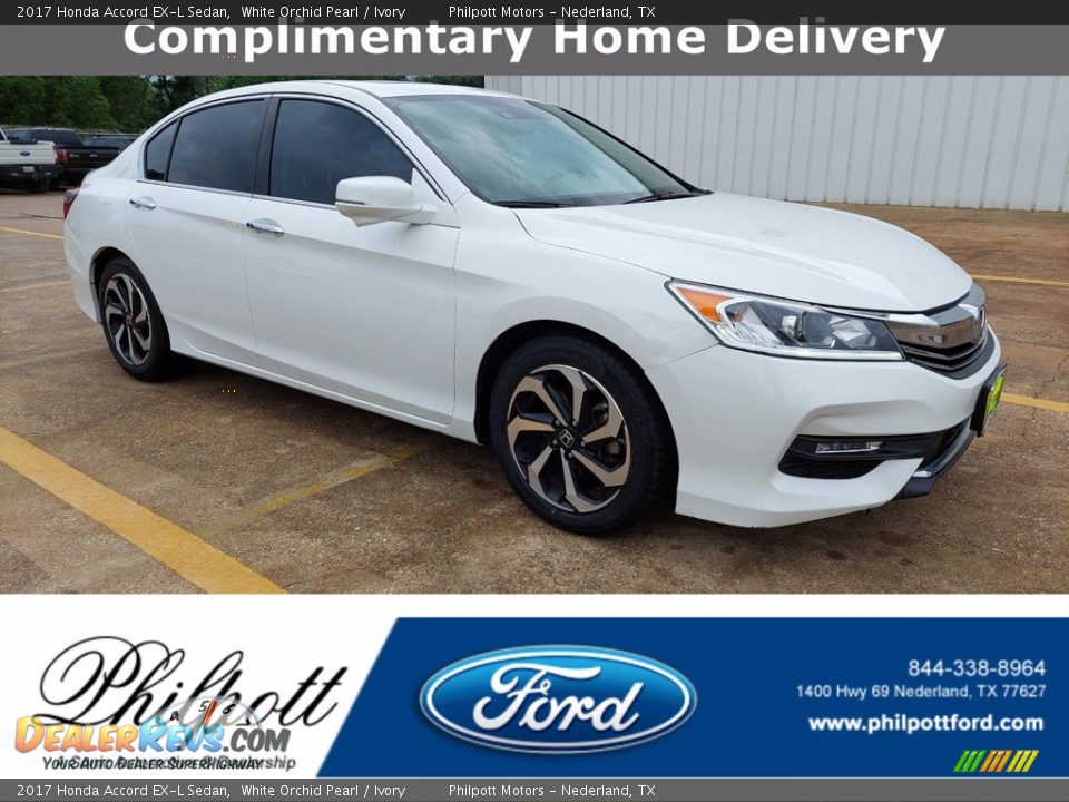 2017 Honda Accord EX-L Sedan White Orchid Pearl / Ivory Photo #1