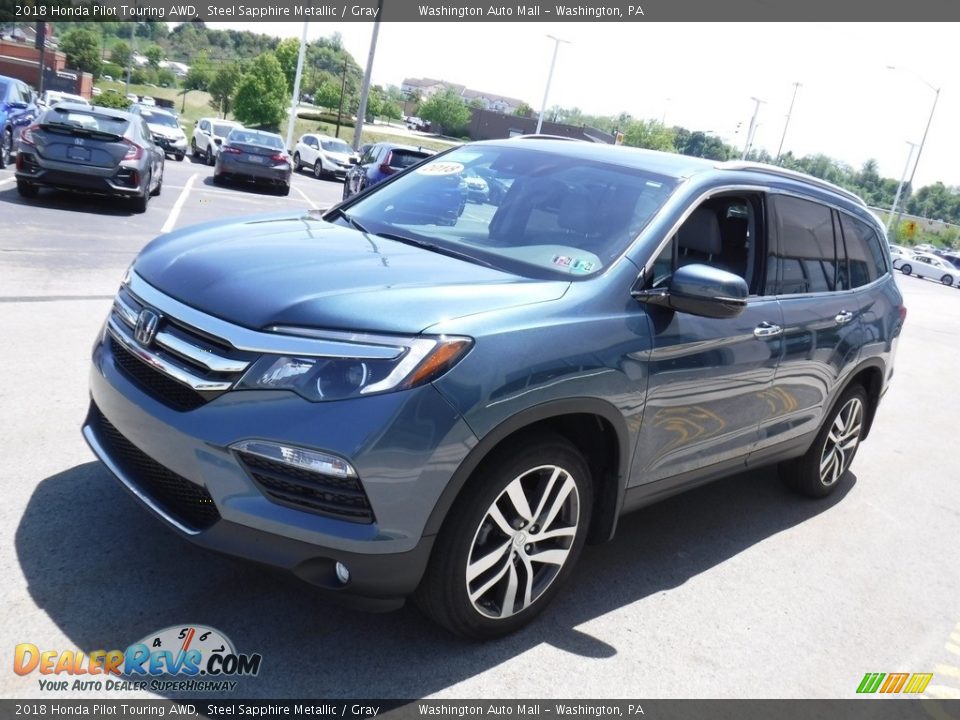 2018 Honda Pilot Touring AWD Steel Sapphire Metallic / Gray Photo #6