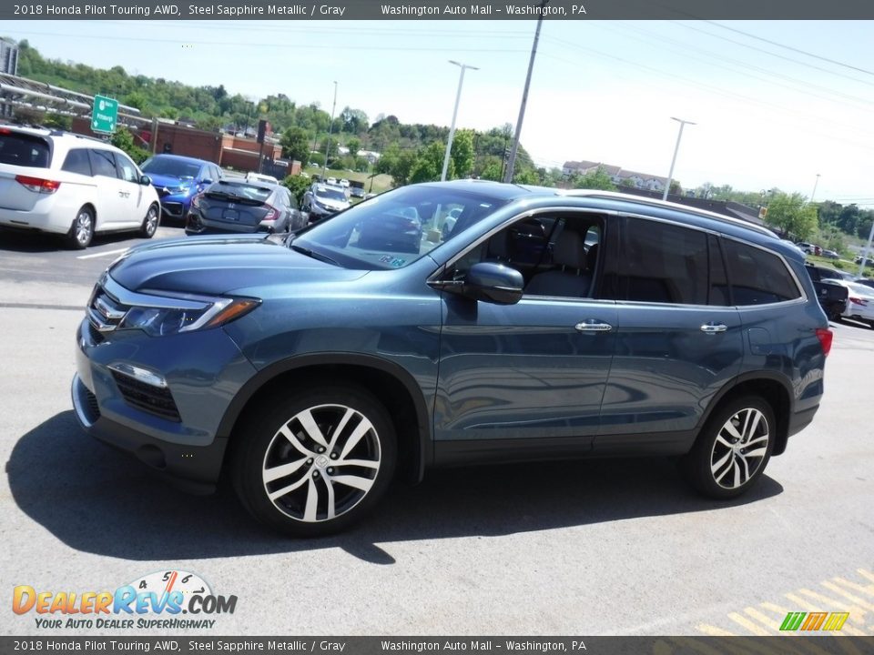 2018 Honda Pilot Touring AWD Steel Sapphire Metallic / Gray Photo #7