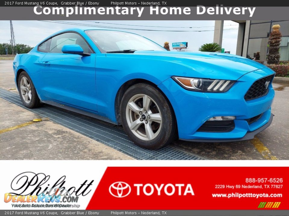2017 Ford Mustang V6 Coupe Grabber Blue / Ebony Photo #1