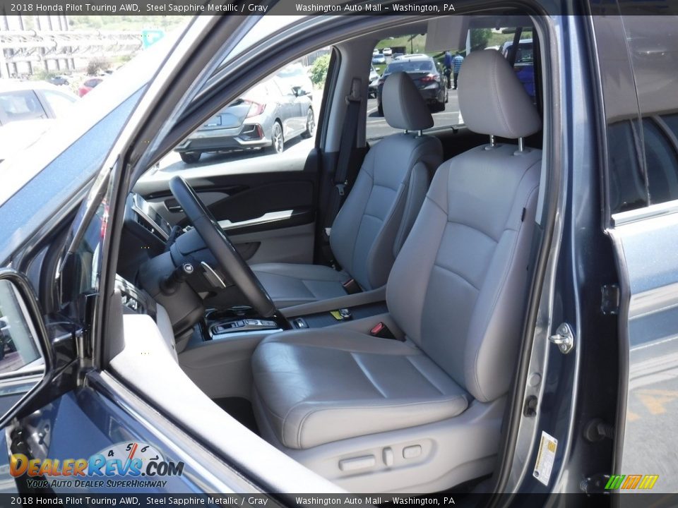 2018 Honda Pilot Touring AWD Steel Sapphire Metallic / Gray Photo #18