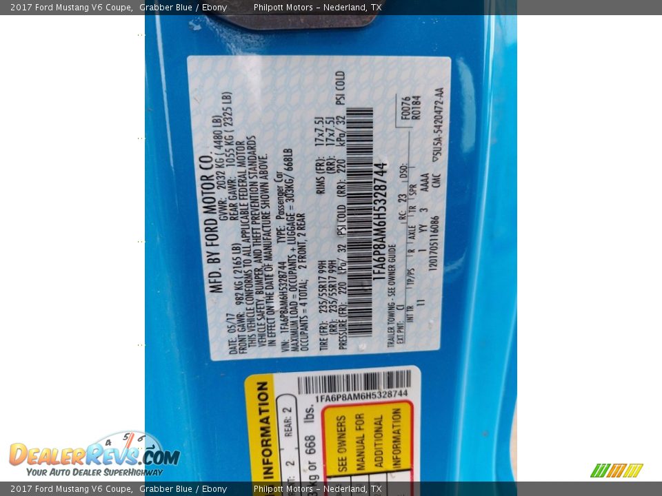 2017 Ford Mustang V6 Coupe Grabber Blue / Ebony Photo #31