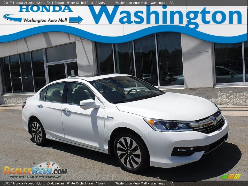 2017 Honda Accord Hybrid EX-L Sedan White Orchid Pearl / Ivory Photo #1