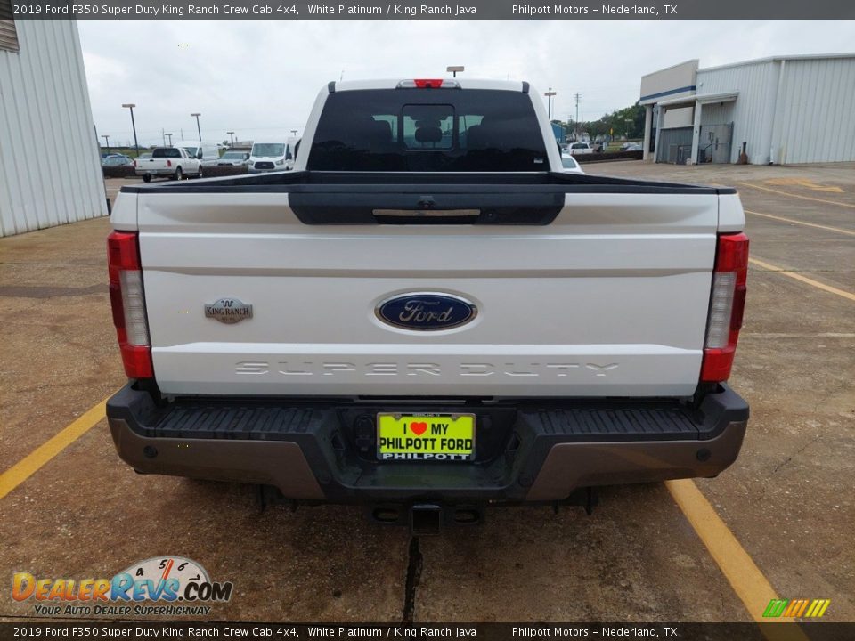 2019 Ford F350 Super Duty King Ranch Crew Cab 4x4 White Platinum / King Ranch Java Photo #8