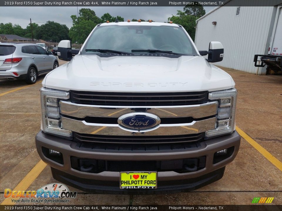 2019 Ford F350 Super Duty King Ranch Crew Cab 4x4 White Platinum / King Ranch Java Photo #9