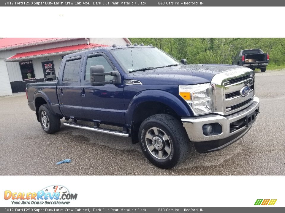 2012 Ford F250 Super Duty Lariat Crew Cab 4x4 Dark Blue Pearl Metallic / Black Photo #1