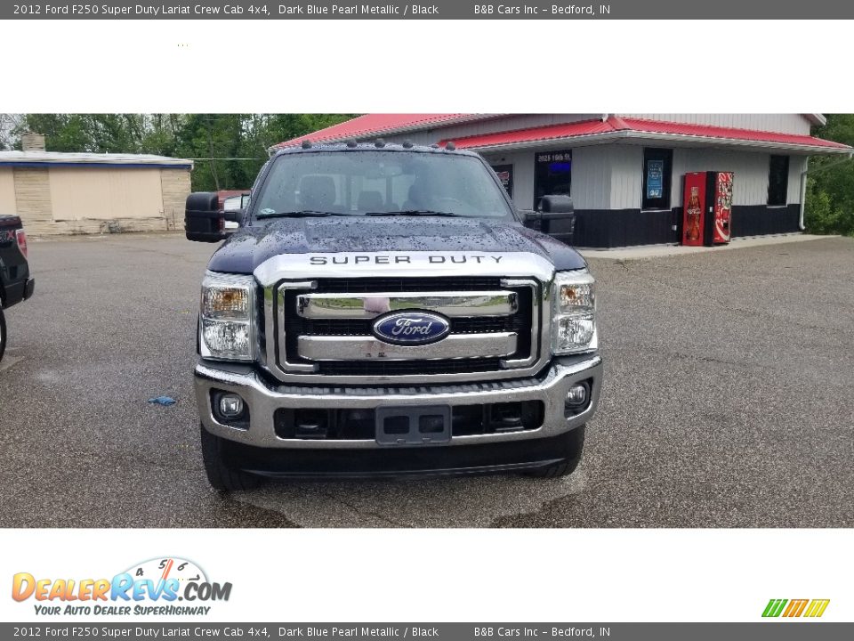 2012 Ford F250 Super Duty Lariat Crew Cab 4x4 Dark Blue Pearl Metallic / Black Photo #2