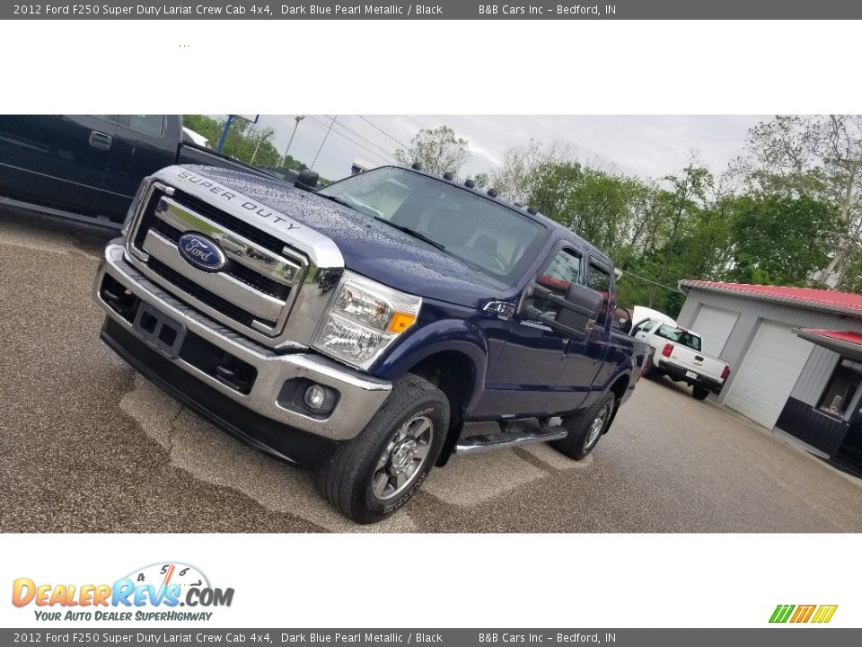 2012 Ford F250 Super Duty Lariat Crew Cab 4x4 Dark Blue Pearl Metallic / Black Photo #3