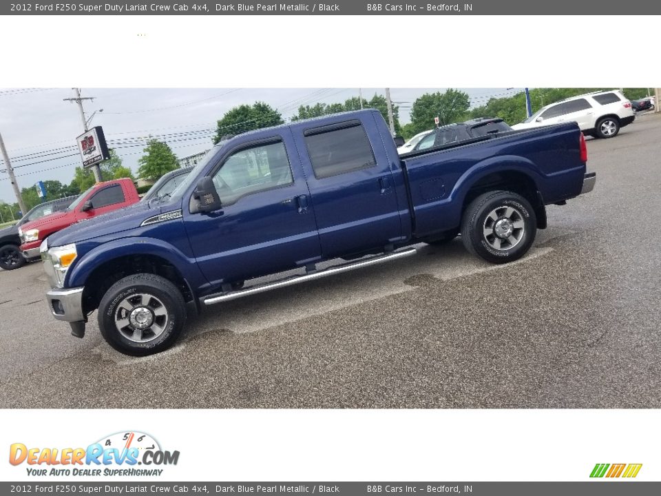 2012 Ford F250 Super Duty Lariat Crew Cab 4x4 Dark Blue Pearl Metallic / Black Photo #4