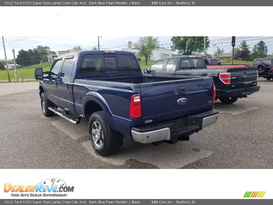 2012 Ford F250 Super Duty Lariat Crew Cab 4x4 Dark Blue Pearl Metallic / Black Photo #6