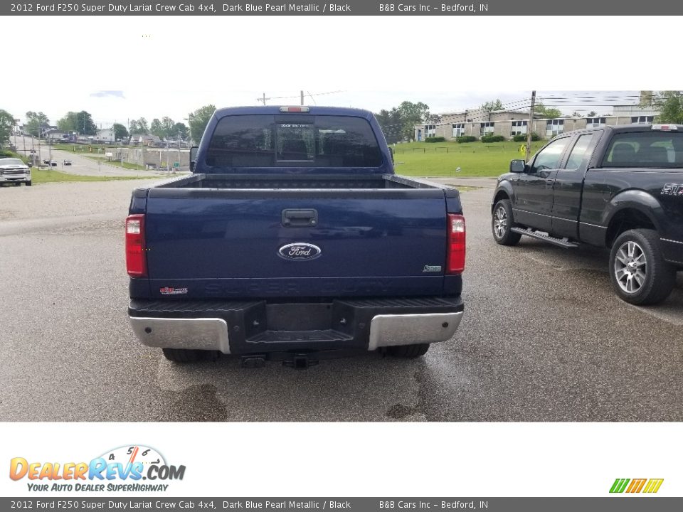 2012 Ford F250 Super Duty Lariat Crew Cab 4x4 Dark Blue Pearl Metallic / Black Photo #7