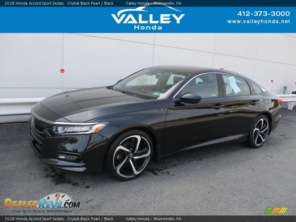 2018 Honda Accord Sport Sedan Crystal Black Pearl / Black Photo #1