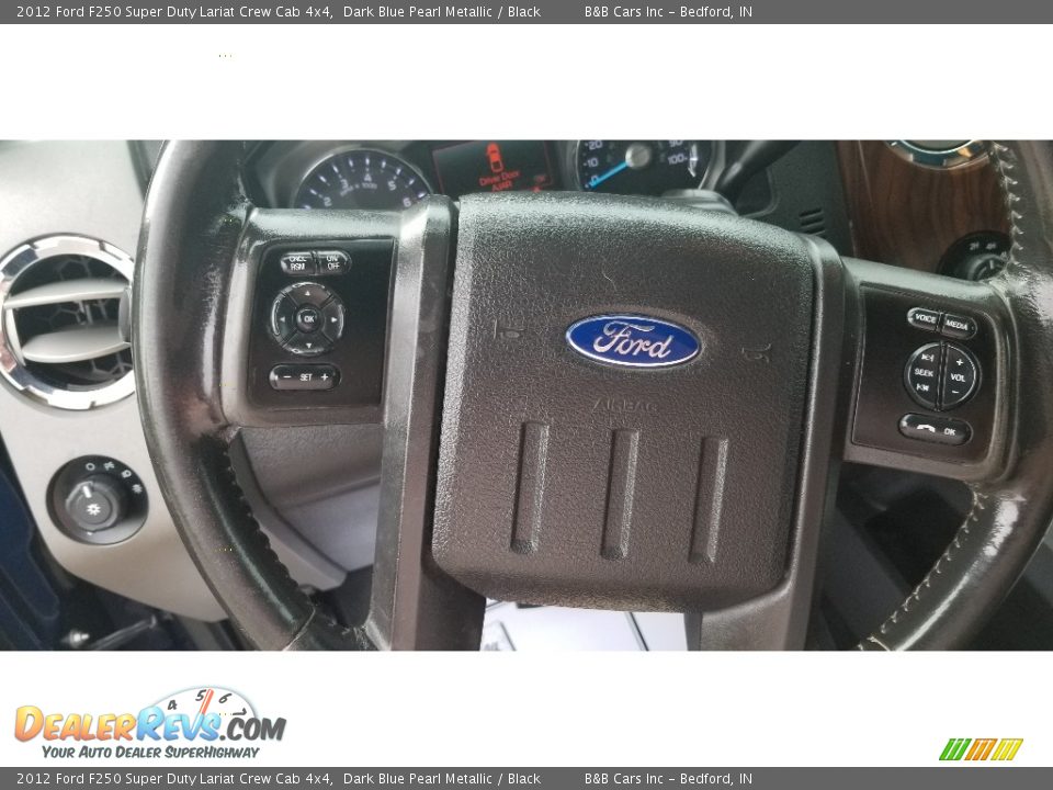 2012 Ford F250 Super Duty Lariat Crew Cab 4x4 Dark Blue Pearl Metallic / Black Photo #20