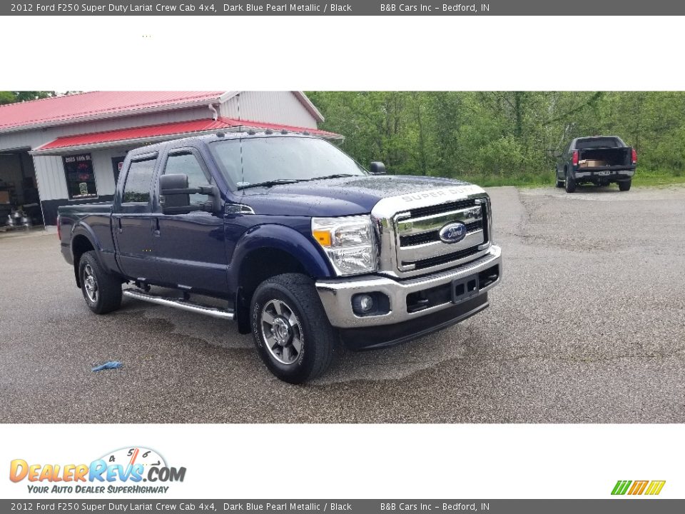 2012 Ford F250 Super Duty Lariat Crew Cab 4x4 Dark Blue Pearl Metallic / Black Photo #34