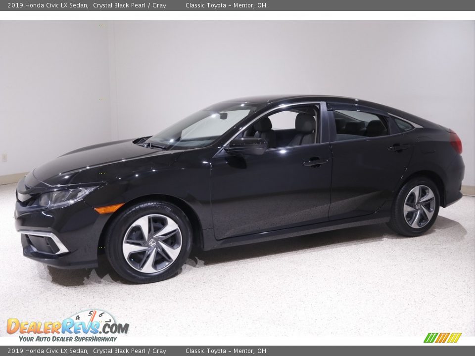 2019 Honda Civic LX Sedan Crystal Black Pearl / Gray Photo #3