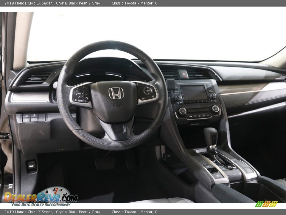 2019 Honda Civic LX Sedan Crystal Black Pearl / Gray Photo #6