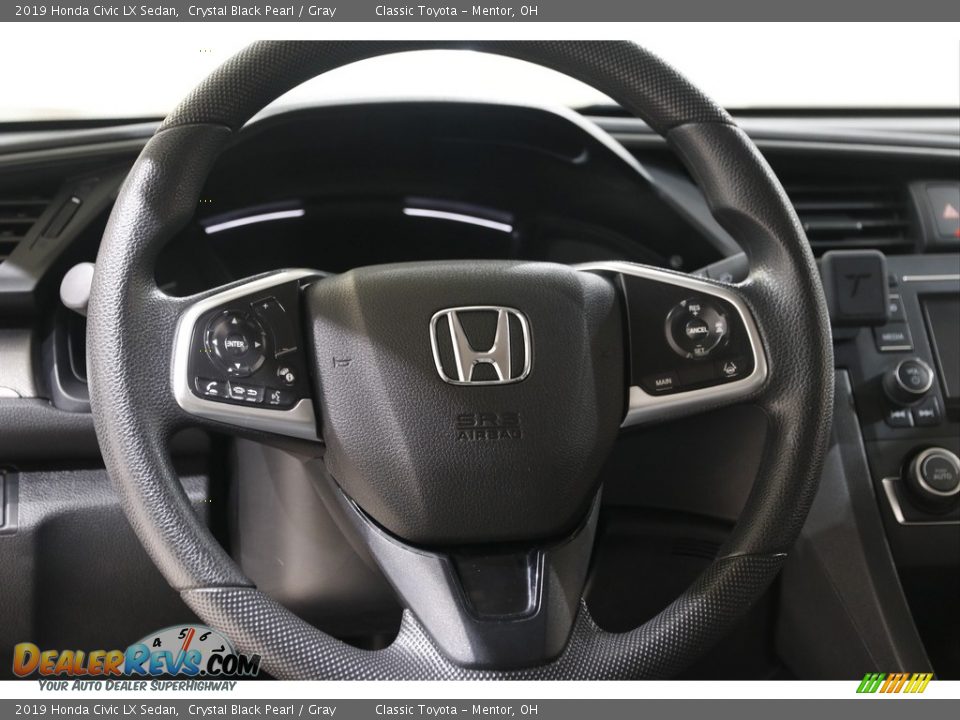 2019 Honda Civic LX Sedan Crystal Black Pearl / Gray Photo #7