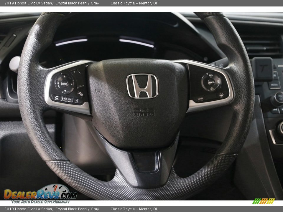 2019 Honda Civic LX Sedan Crystal Black Pearl / Gray Photo #8