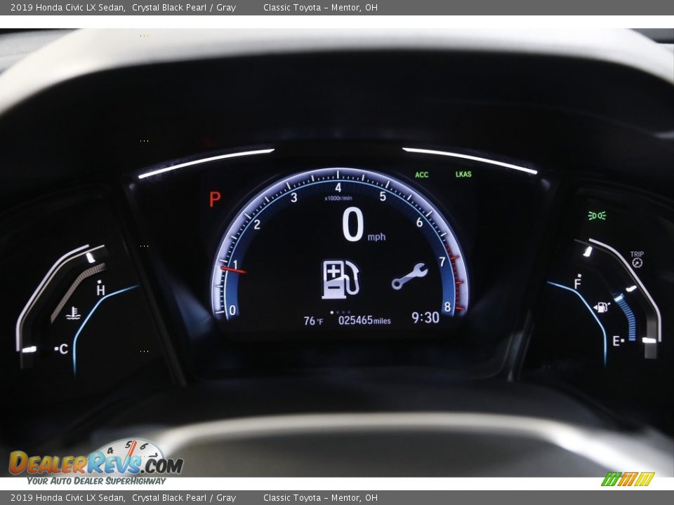 2019 Honda Civic LX Sedan Crystal Black Pearl / Gray Photo #9