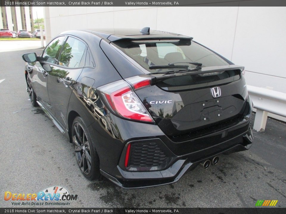 2018 Honda Civic Sport Hatchback Crystal Black Pearl / Black Photo #3