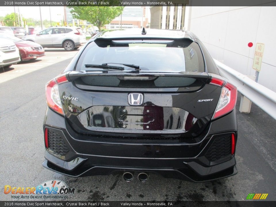 2018 Honda Civic Sport Hatchback Crystal Black Pearl / Black Photo #4