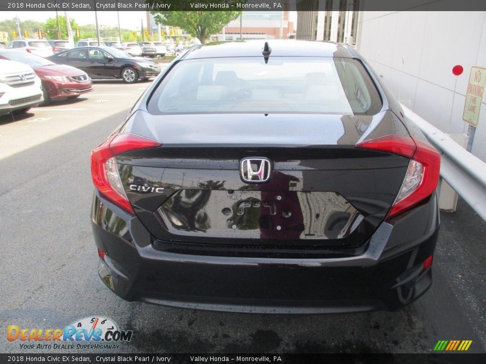 2018 Honda Civic EX Sedan Crystal Black Pearl / Ivory Photo #4