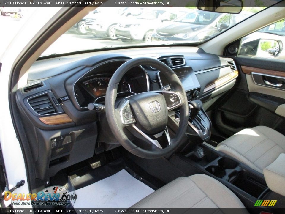 2018 Honda CR-V EX AWD White Diamond Pearl / Ivory Photo #27
