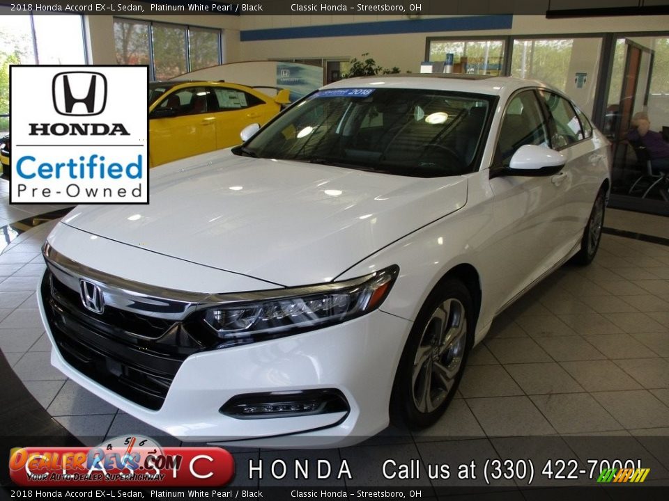 2018 Honda Accord EX-L Sedan Platinum White Pearl / Black Photo #1