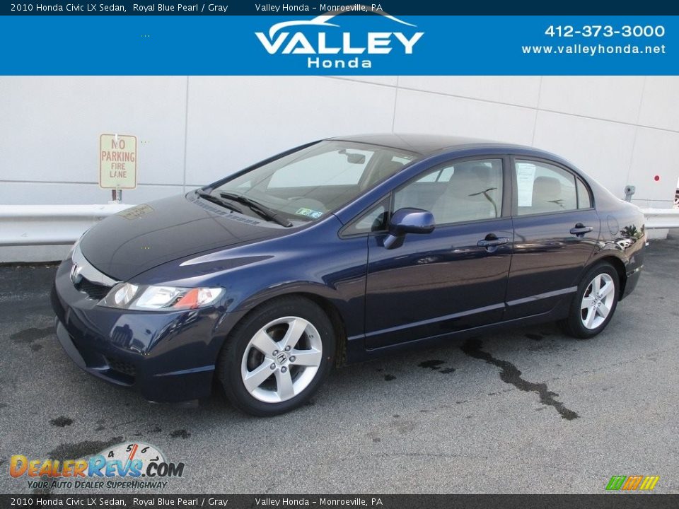 2010 Honda Civic LX Sedan Royal Blue Pearl / Gray Photo #1