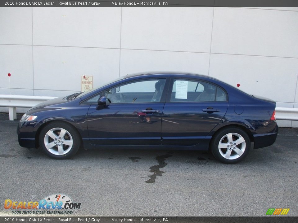 2010 Honda Civic LX Sedan Royal Blue Pearl / Gray Photo #2