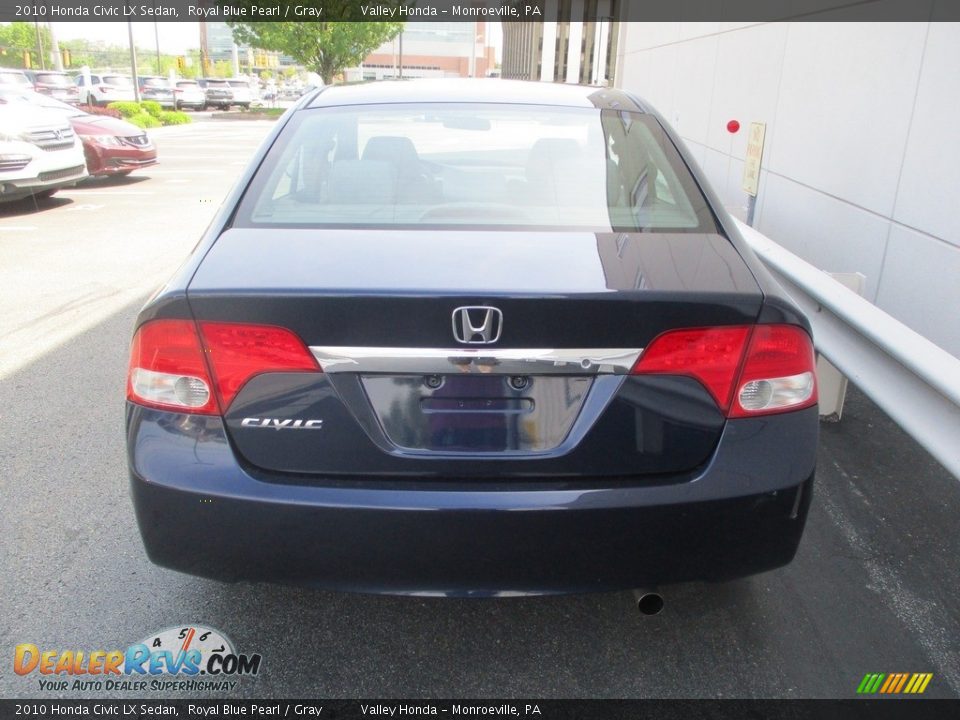 2010 Honda Civic LX Sedan Royal Blue Pearl / Gray Photo #4