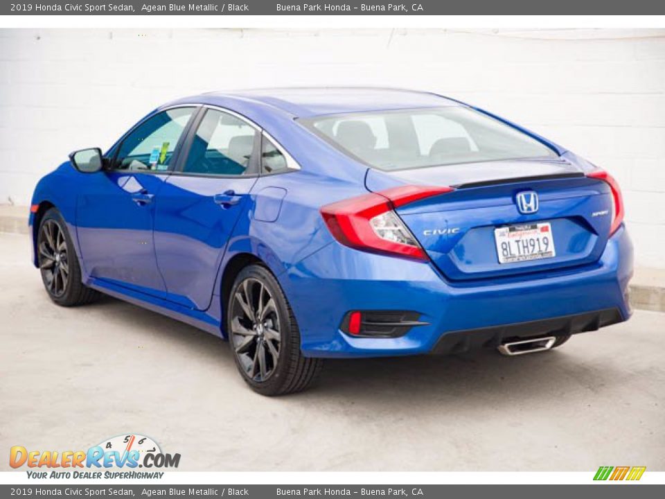 2019 Honda Civic Sport Sedan Agean Blue Metallic / Black Photo #2