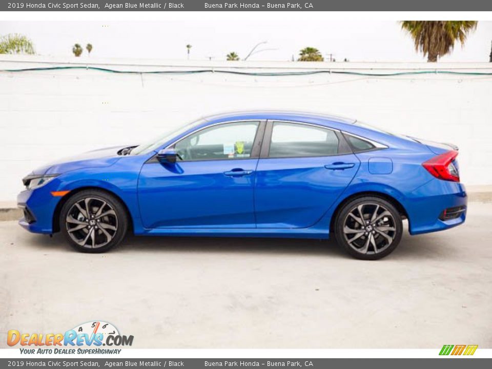 2019 Honda Civic Sport Sedan Agean Blue Metallic / Black Photo #8