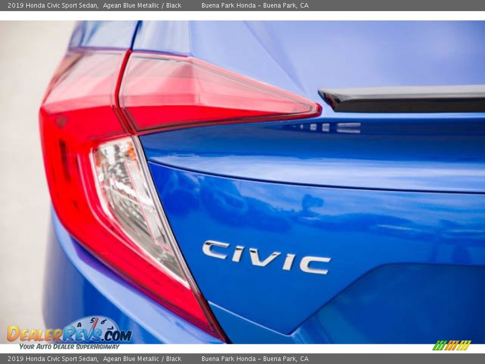2019 Honda Civic Sport Sedan Agean Blue Metallic / Black Photo #10
