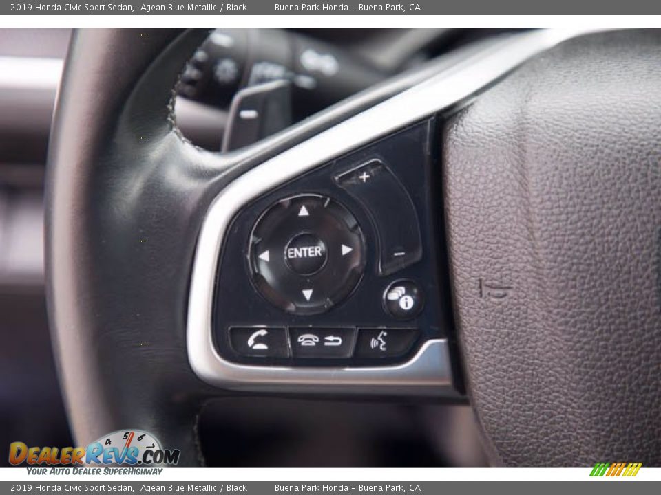 2019 Honda Civic Sport Sedan Agean Blue Metallic / Black Photo #14